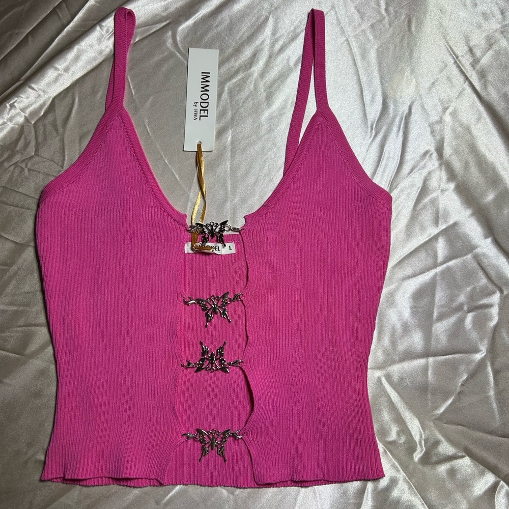 Pink Ribbed Knit Top